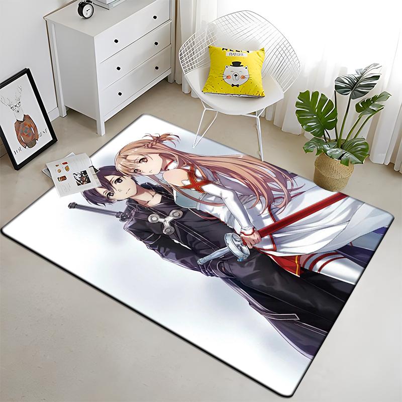 Hot Anime SAO Sword Art Online Modern House Living Room Floor Matte Bedroom Carpet Art Poster Mat Pattern Decorative Square Rug