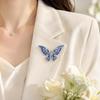 2pcs Exquisite Design Crystal Rhinestone Brooch Butterfly Corsages Brooch  For Women