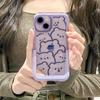 Ins Invisible Bracket Holder Phone Case For Iphone 14 13 12 11 Pro Max 14 Plus Cute Cartoon Line Bear Shockproof Cover
