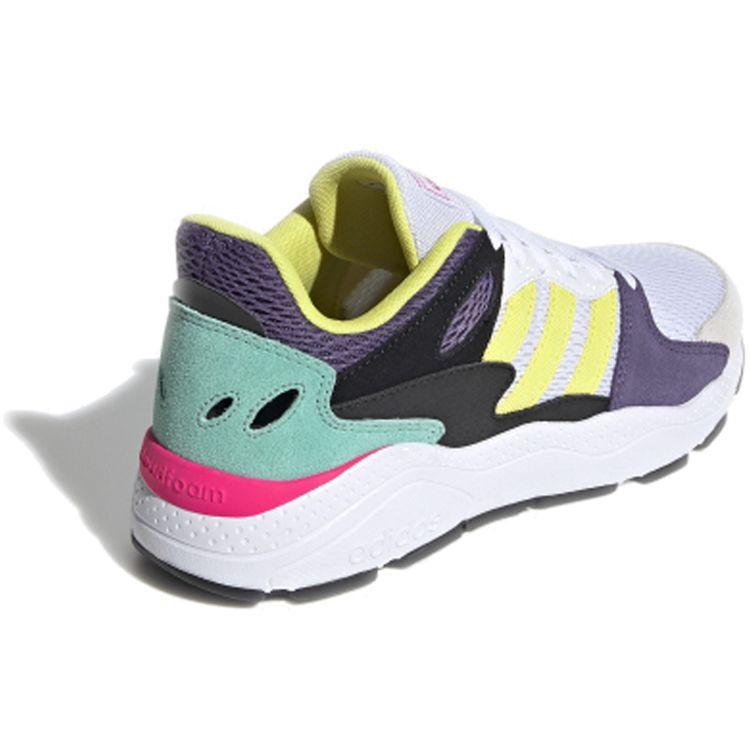 Adidas Neo Crazychaos Casual Comfortable Trendy Shock Absorption Low Top Marathon Running Shoes Women Sneakers Green Yellow Purple FX3574