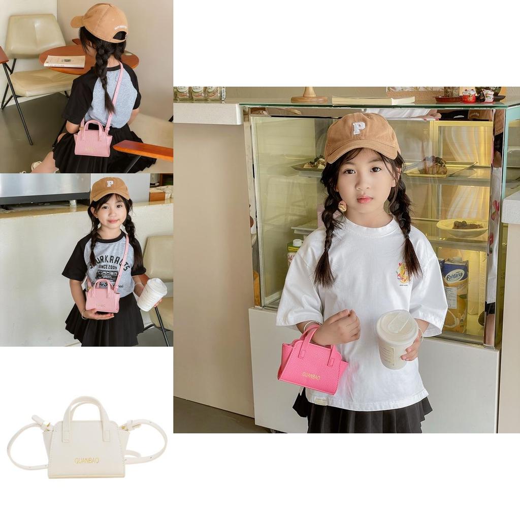 Fashionable Korean Style Mini Shoulder Bag For Kids In Trendy Solid Colors
