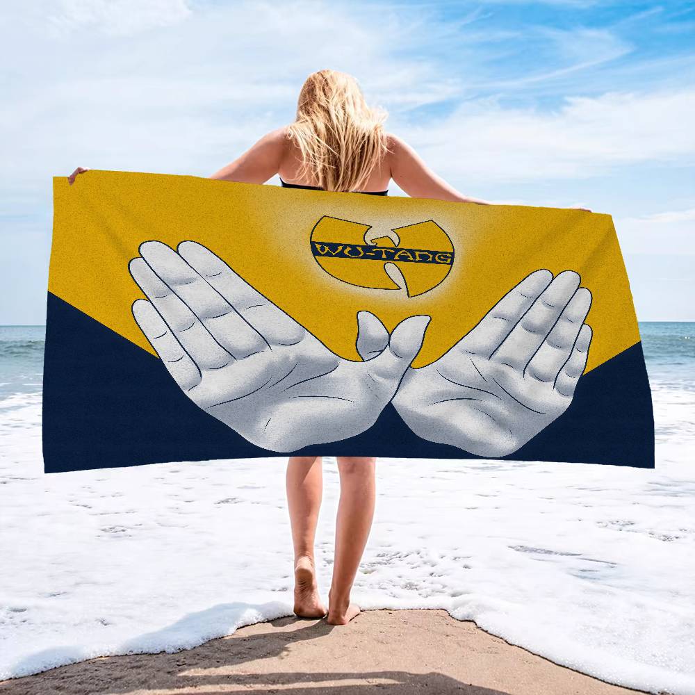 Hip Hop Group Wu TangS Bath Towel Microfiber Soft Water Absorbing Breathable For Girl Kids Decorative Cartoon Beach Towel