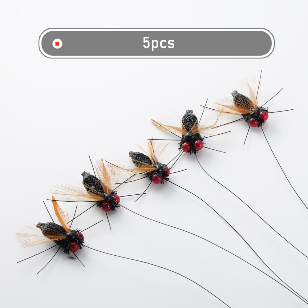 Simulated Fly Cat Toy Replaces Head Cat Teasing Stick Teasing Interactive Wand Little Bug Pet Toy