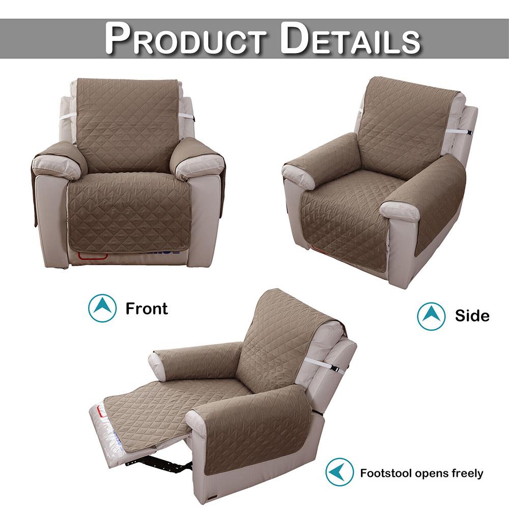 Quilted Anti-wear Recliner Sofa Cover for Dogs Pets Kids Anti-Slip Couch Cushion Slipcover Armchair Furniture Protector Washable