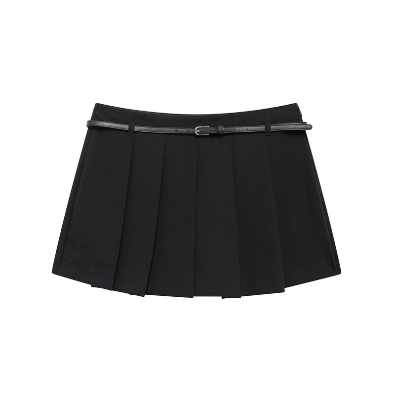 

Kaslead New Arrival Women s Clothing Fashion Style Fashion All-Match with Belt Wide Pleated Culottes 5427503 Black L