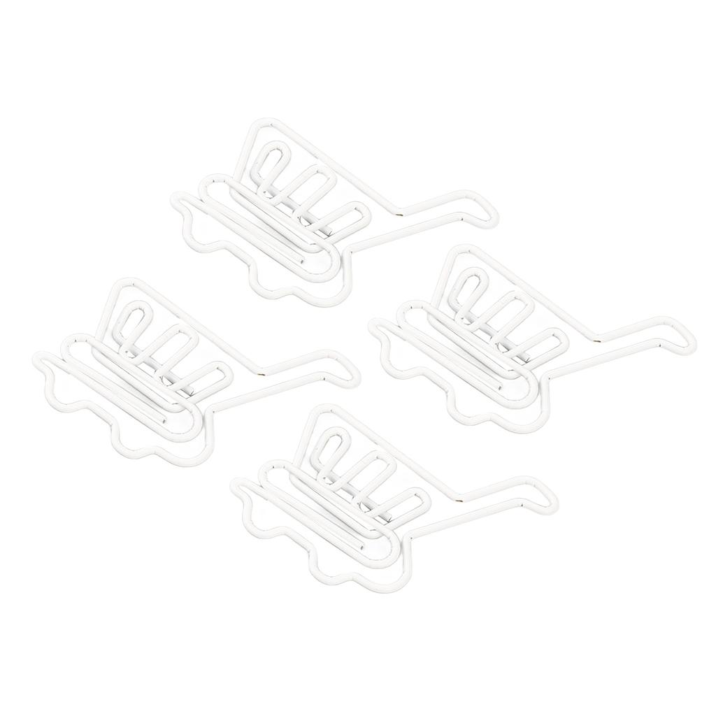 50 Stück Büroklammern, weiß, Einkaufswagen-Form, klein, stabil, Metall, Büroklammern für Büro und Zuhause, D