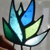 2 Combo, 3 Combo, Succulent Stained Glass Agave Glass Decorative (No Pots) for countertops, Indoor Decorations, Gifts for Plant Lovers (Colored Blue)