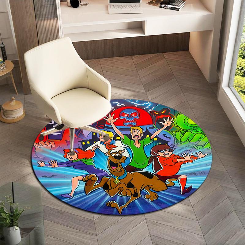 Halloween Supernatural Comedy Adventure Movie Scooby-Doo Round Carpet Soft Home Decoration Corridor Table and Chair Anti Slip Outdoor Floor Mat Rug 16