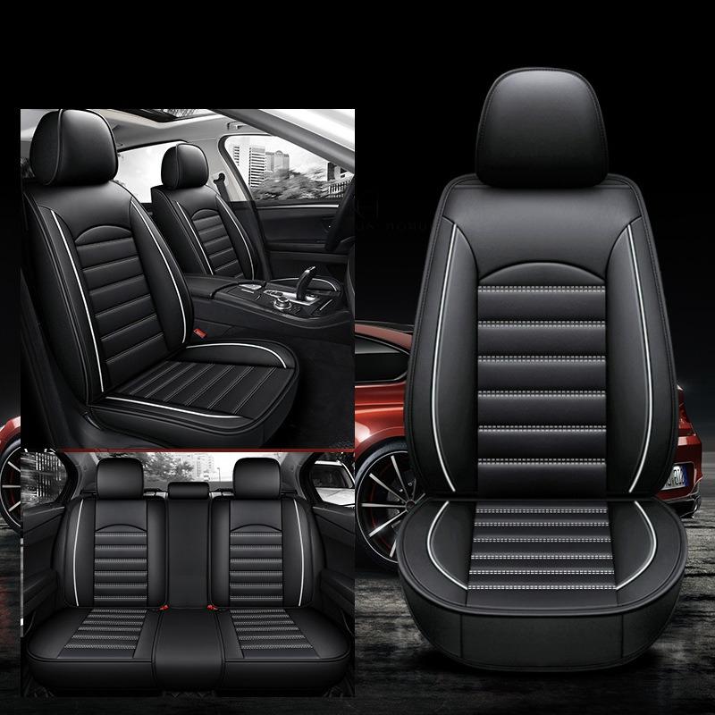 5-Seater Standard Set Car Seat Covers | Full-Wrapped Lumbar Faux Leather, Soft and Comfortable, Wear-Resistant and Stylish, All-Weather