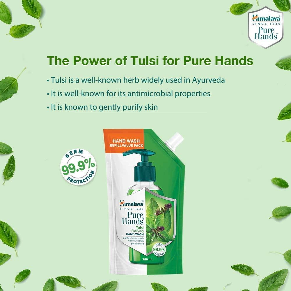 Himalaya Pure Hands Tulsi Hand Wash Pump 250ml Gentle Cleansing Liquid Soap With Germ Protection And Soft Skin Care