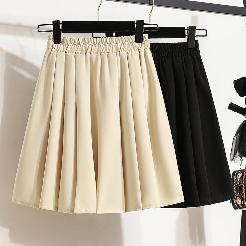 DIMANAF 2026 Summer New Plus Size Women Waist Elastic Shorts Skirts Casual Loose Fashion Lady Bottoms Pleated Skirt