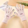 Autumn and winter new gloves thickened knitted cold-proof and warm gloves female cute cartoon smiley face riding gloves