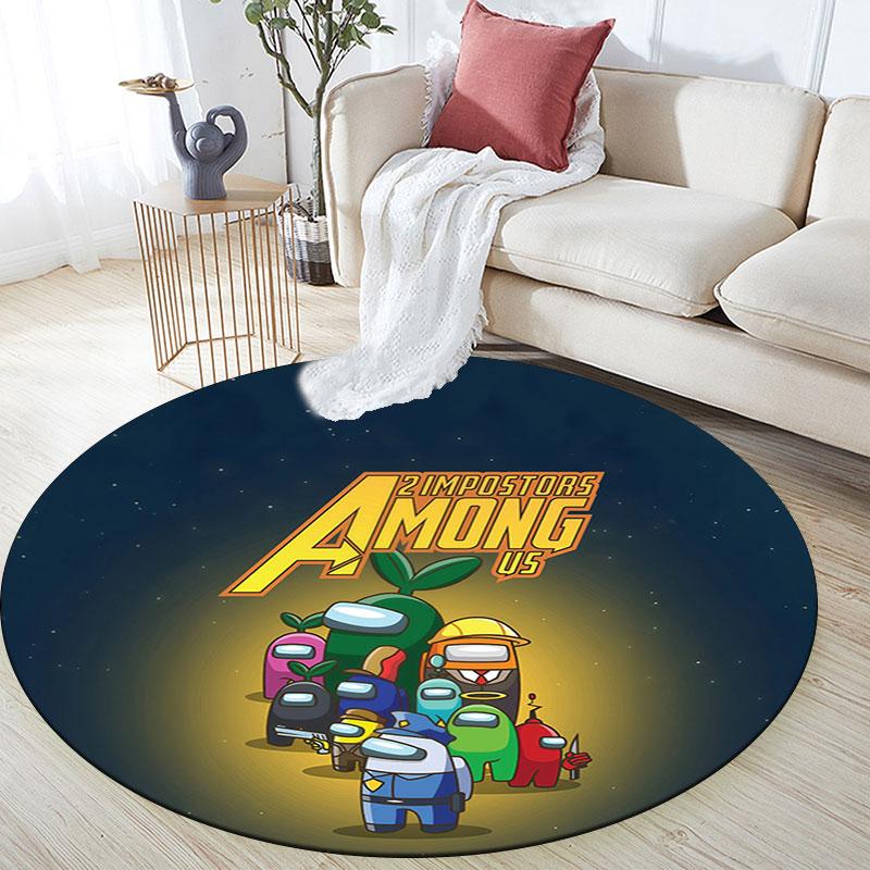 Among Us,Round Area Rug,Carpet Rug for Living Room Bedroom Sofa Playroom Decor,Non-slip Floor Mat