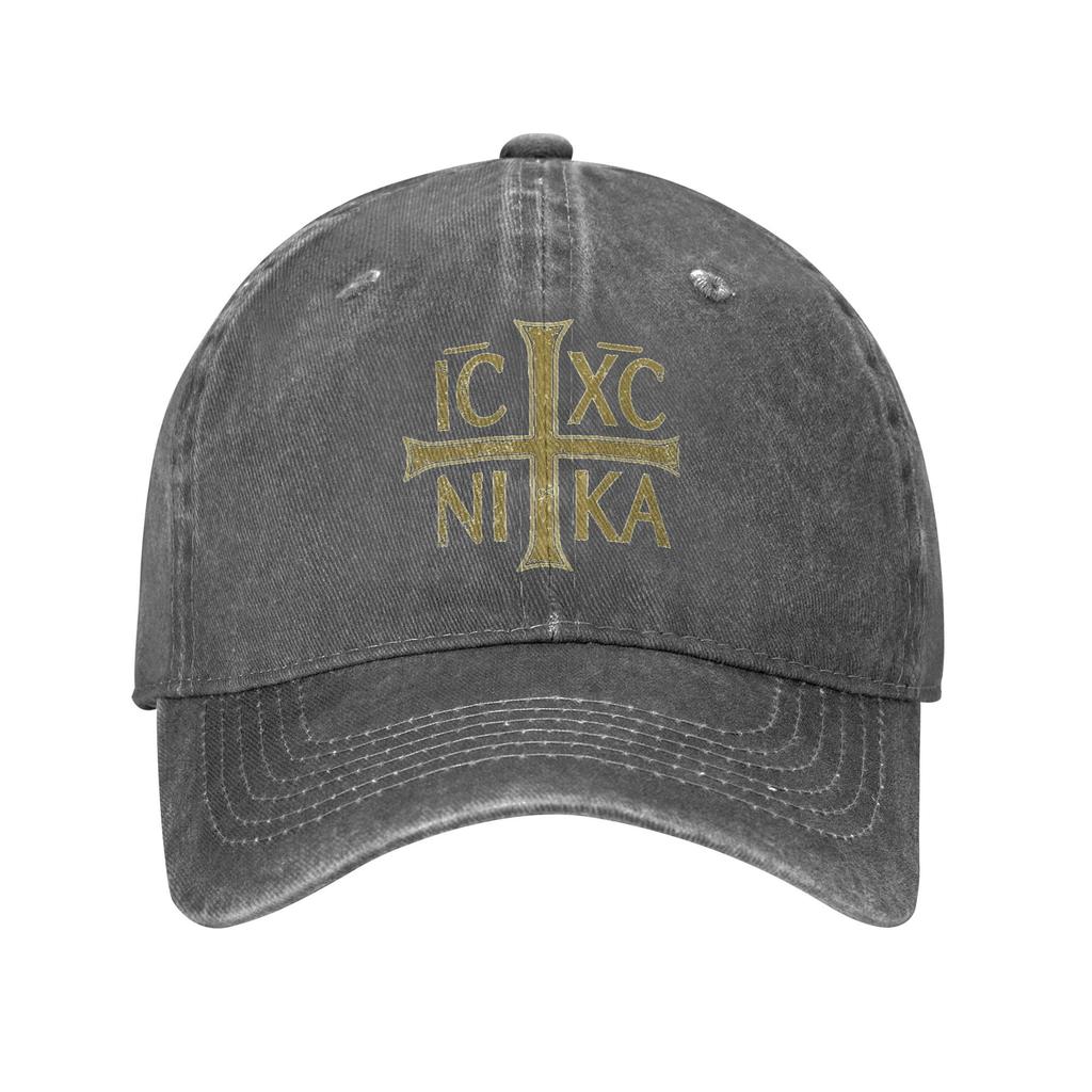 Washed Baseball Cap IC XC NIKA Cross Orthodox Christianity Summer Hip Hop Hats For UnisexTeens Outdoor Sports Sun Snapback Cap