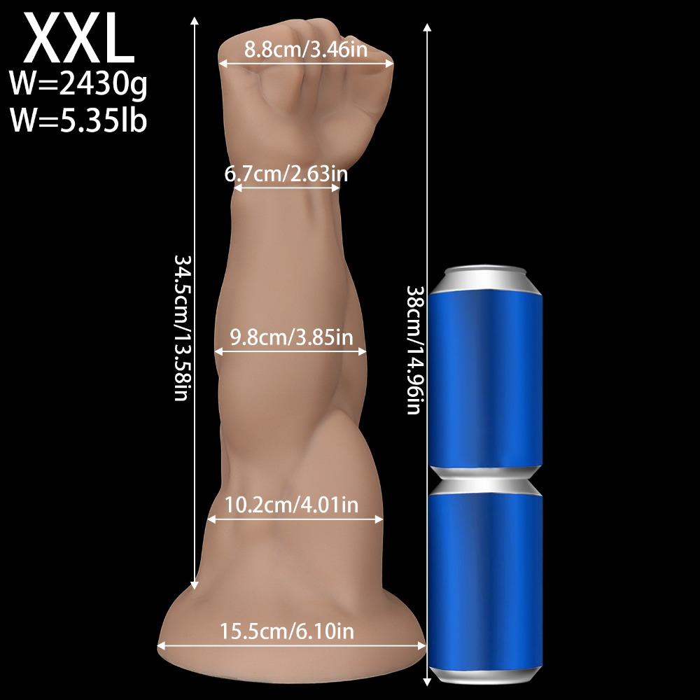 Large Arm Shaped Anal Plug Soft Body-safe Silicone Anal Trainer For Men Women