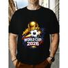 European Sizes Men's T-Shirt Street-style Printed Tops; World Cup Football Theme; Portugal-themed Prints