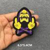 Punk Patch Flame Embroidery Patches For Clothes Scary Skull Iron On Patches On Clothing Embroidered Jacket Badge Sticker