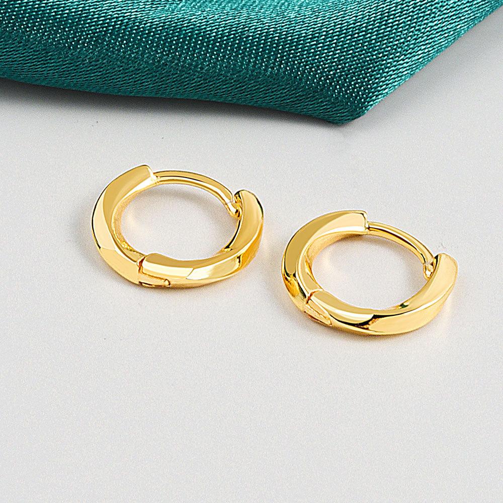 

Twisted Silver Small Hoop Earrings Hypoallergenic Sleep Friendly Elegant Minimalist Summer Jewelry For Women золотой