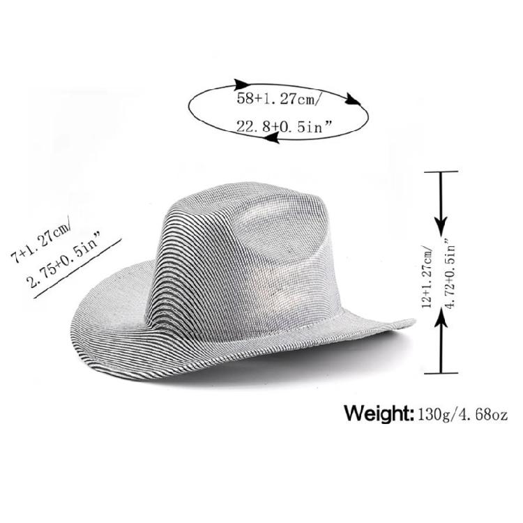 Fluorescence Western Hat Large Brims Knight Hat Cool Nightclub Hat Party Supply Large Brims Hat Shimmering Travel Sun Hat