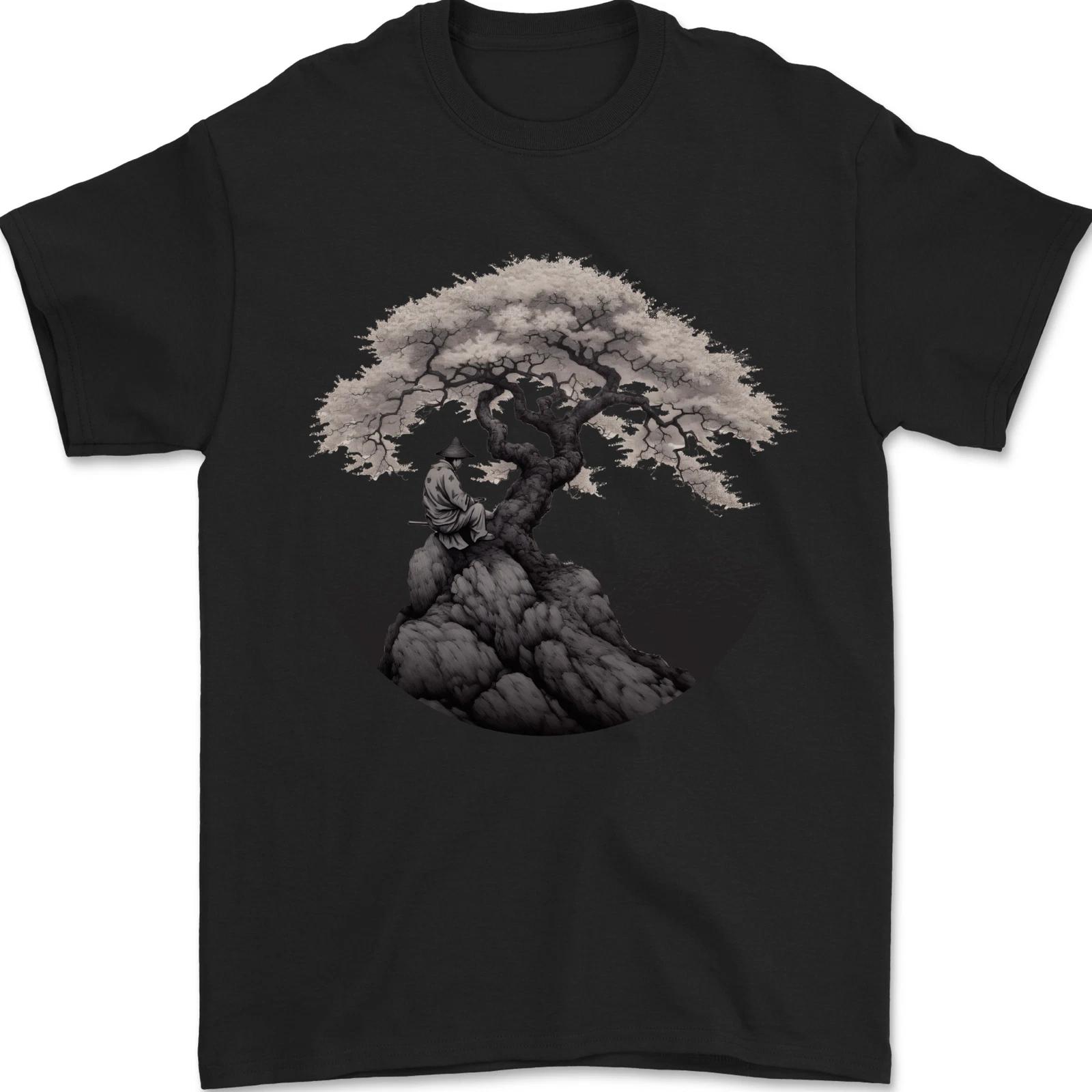 Sakura Tree Chinese Cherry Blossom Samurai Mens T-Shirt 100% Cotton 2XL