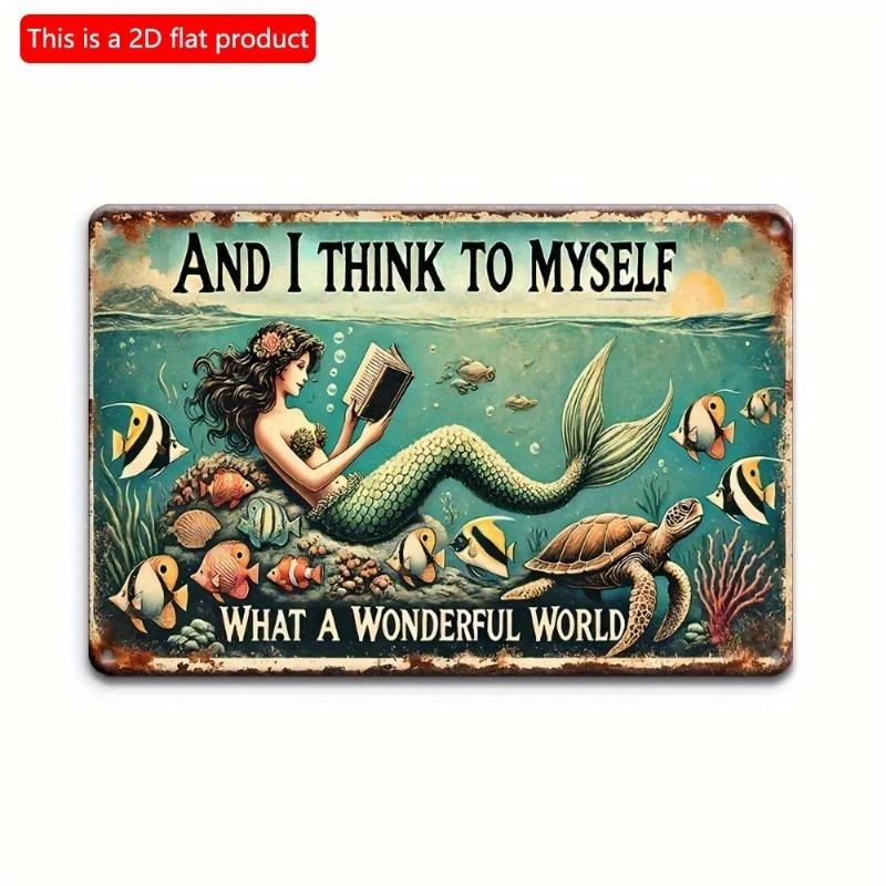 2D Flat Wooden Sign 30*20cm Vintage Wooden Wall Ornate Decorative 'What A Wonderful World Decorative Plaque Funny Retro Wooden Wall Ornate Appropriate