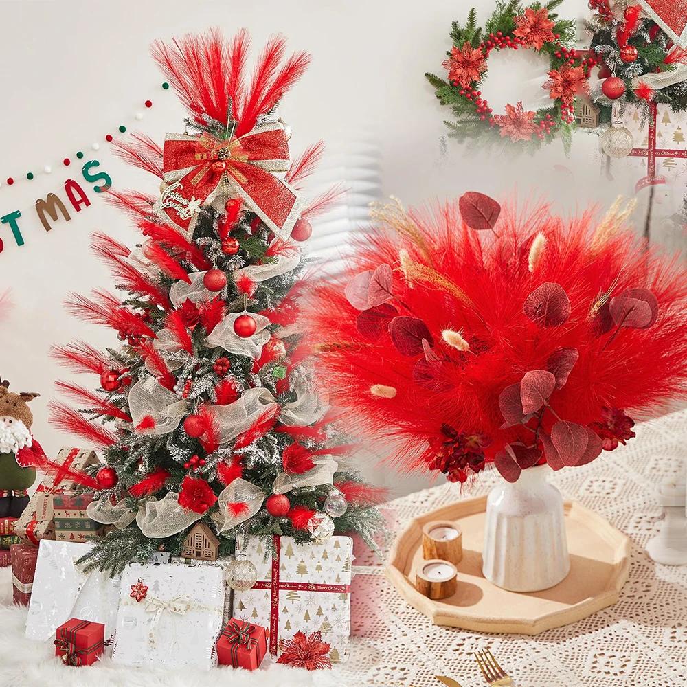 30PCS 55cm Pampas Grass Decor Artificial Flowers Fake Reed for Christmas Ornaments Halloween Fall Party Home Wedding Decoration
