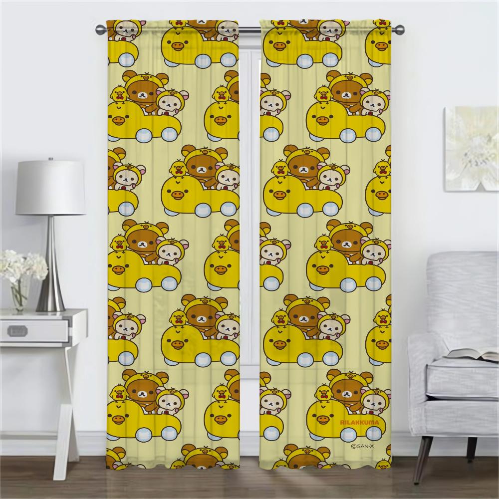Kitchen Curtains for Bedroom Rilakkumas Partition Blinds Home Interior Curtains for Living Room Halloween Decoration Shades