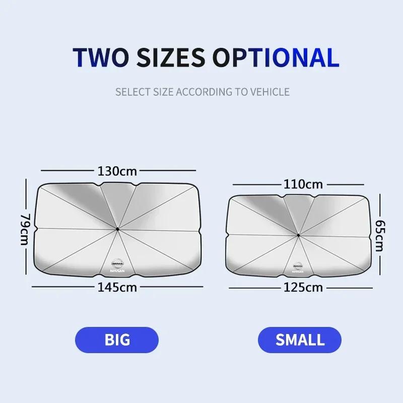Parasol Przeciwsłoneczny do Samochodu Parasol Chroniący Przed Słońcem na Przednią Szybę Do Nissan X-trail Qashqai Note Juke Sentra Patrol Almera Navara Leaf