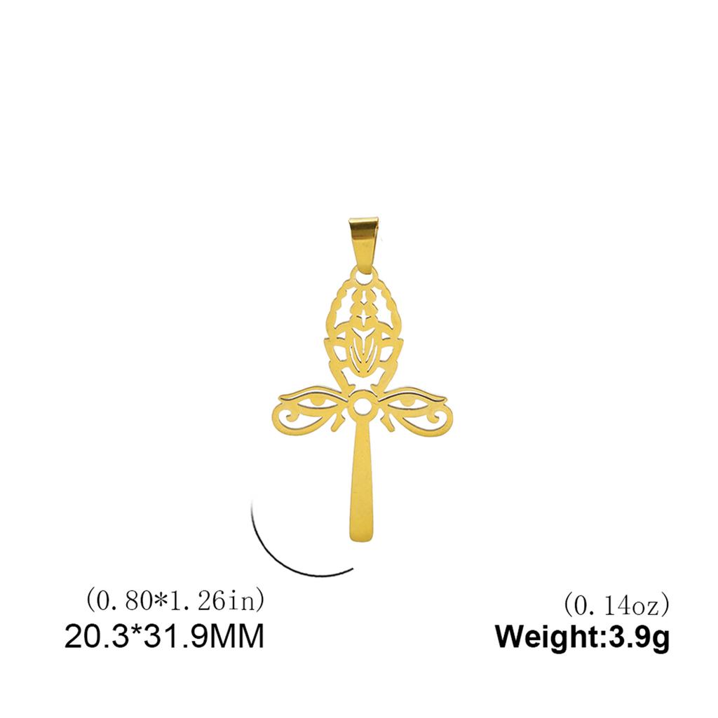 LIKGREAT Egyptian Ankh Cross Egypt Eye Pendant for Necklace Earrings Stainless Steel Eye of Horus Charms for Jewelry Making DIY