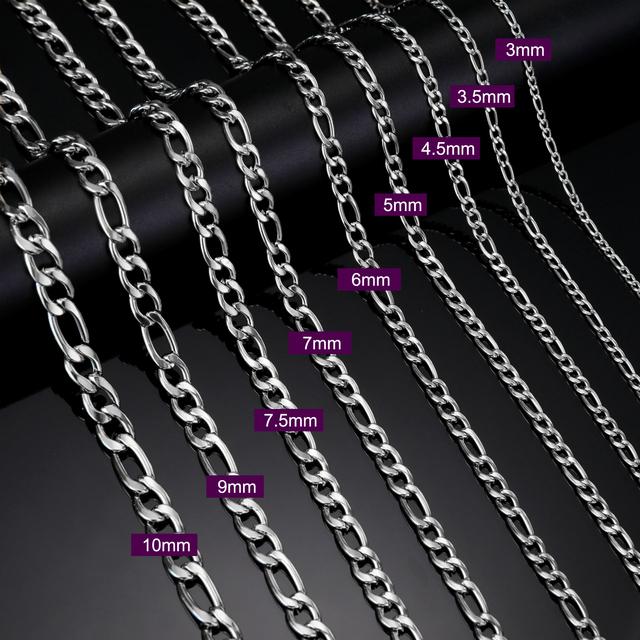 

Teamer Figaro Chain Necklace for Men Women Basic Punk Gold Color Stainless Steel Long Necklace Chokers Men Hip Hop Jewelry Gifts 3mm&45cm