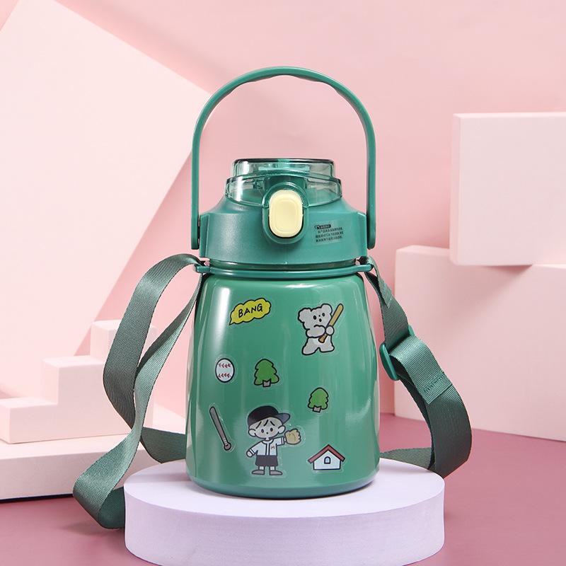 High-value Online Celebrity Pot-bellied Mug Lightweight To Carry Cartoon Gift Student Water Cup Large-capacity Bouncing Straw Childrens Pot