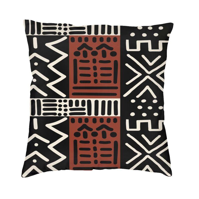 African Safari Mud Cloth Cushion Covers Sofa Living Room Tribal Ethnic Bohemian Motif Square Throw Pillow Cover 40x40cm