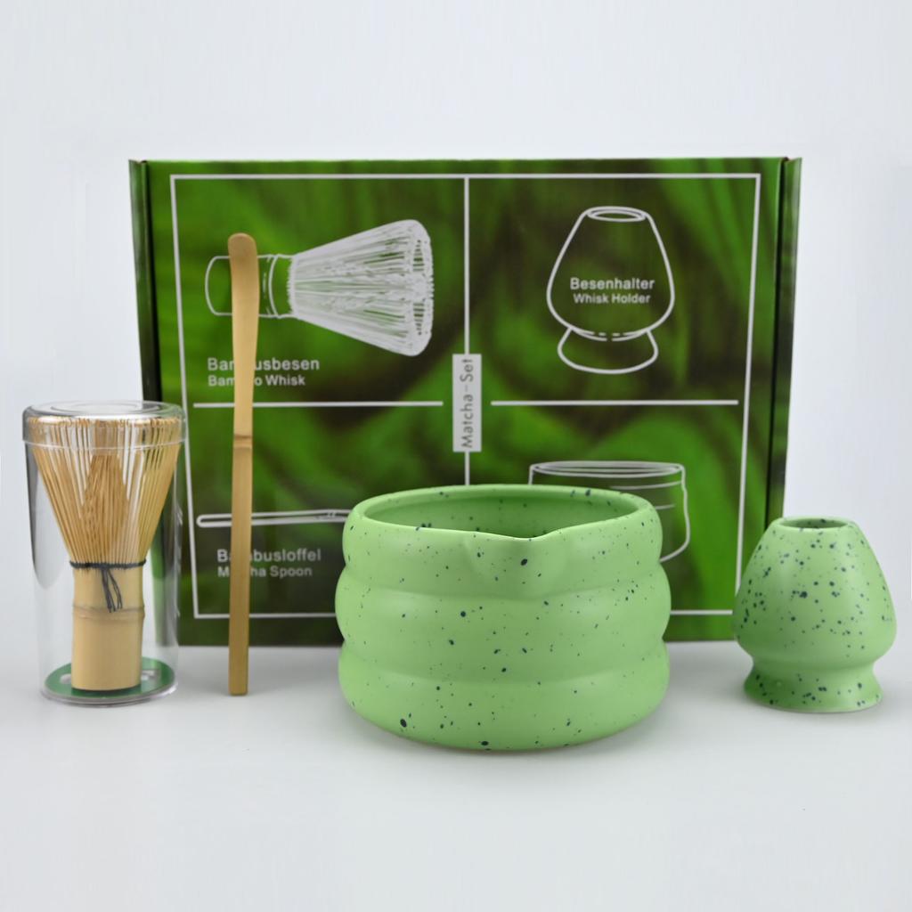 4 st Japanskt Matcha-set Matcha-skål med Mun Songdynastin Te-spetsverktyg Matcha-vispställ