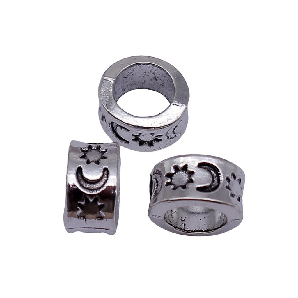 Multi Color Spacer Beads Ornate Metal Big Hole Beads For Jewelry Projects