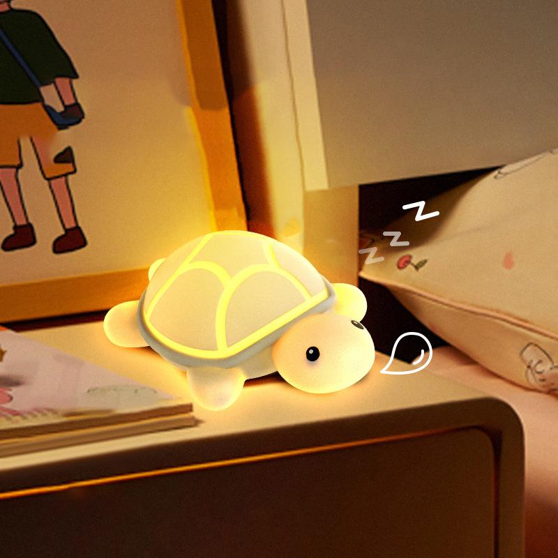 Novelty Turtle Silicone Night Light Colorful Baby Nursery Sleeping Nightlights For Kids Beside Table Lamp For Room Decor