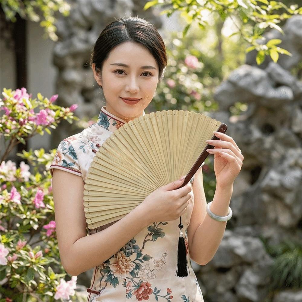 Mini Handheld Fan Portable Chinese Style Fan Creative Tassel Folding Fan Stage Performance