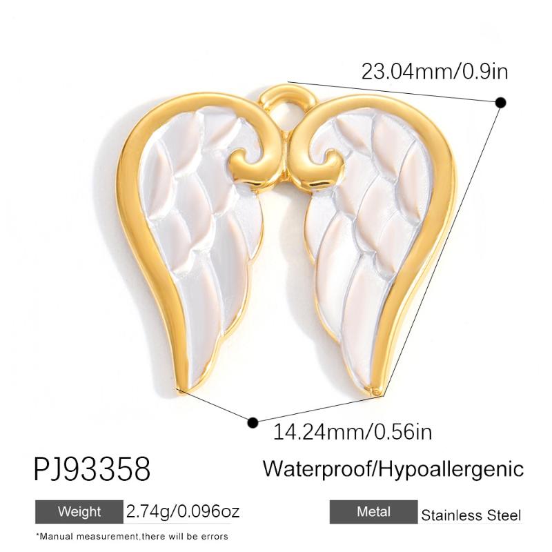 304 Stainless Steel Pendants Plated Blue Drop Flower Printed Charms For Diy Necklace Jewelry Making