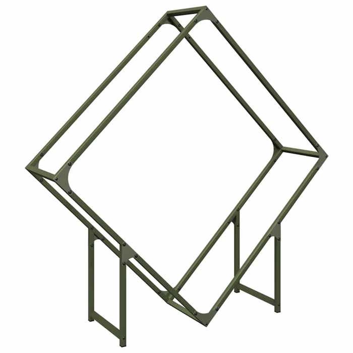VidaXL Firewood Rack Olive Green 100x25x100 Cm, Fireplace Log Holder, Log Holder, Log Rack 864290