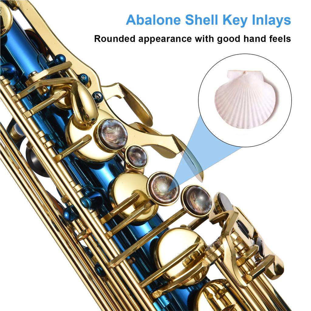 Brass Engraved Eb E Flat Alto Saxophone Sax Abalone Shell Buttons Wind Instrument with Case Gloves Cleaning Cloth Belt