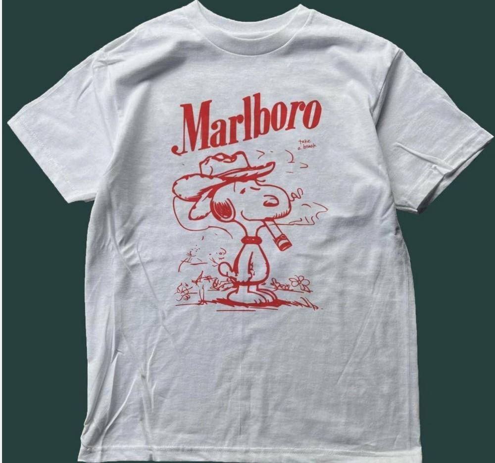 Marlboro Sn0opy Take a Break Graphic TShirt Unisex T-Shirt L
