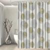 1pc Minimalist Geometric Pattern Shower Curtain, Polyester Fabric, Machine Washable, with Hooks, Suitable for Bathroom Décor.
