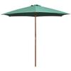 270 X 270 Cm Wooden Mast Sun Umbrella Green