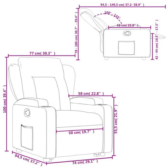 VidaXL Recliner, Relaxation Chair with Adjustable Backrest and Footrest, Living Room Seat, 3204484
