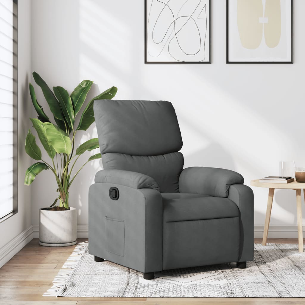 Vidaxl Foldable Armchair, Dark Grey, Fabric Upholstered
