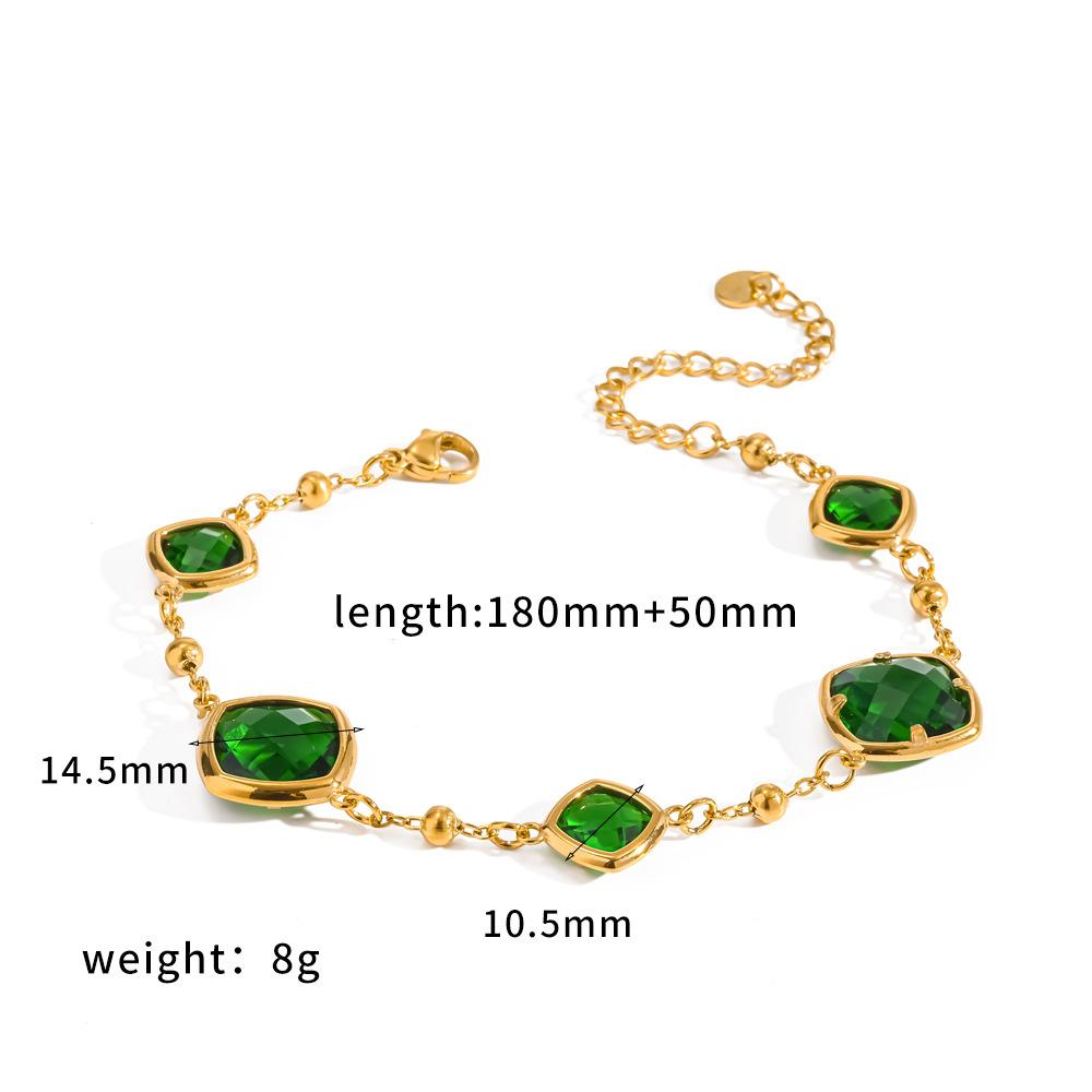 Srui New Arrival Women's Zircon 18k Gold Stainless Steel PVD Bangle High-End Elegant Link Bracelet for Women Party