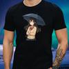 T-Shirt Men Anime Umbrella Girl Motif Cotton Size S To 5XL