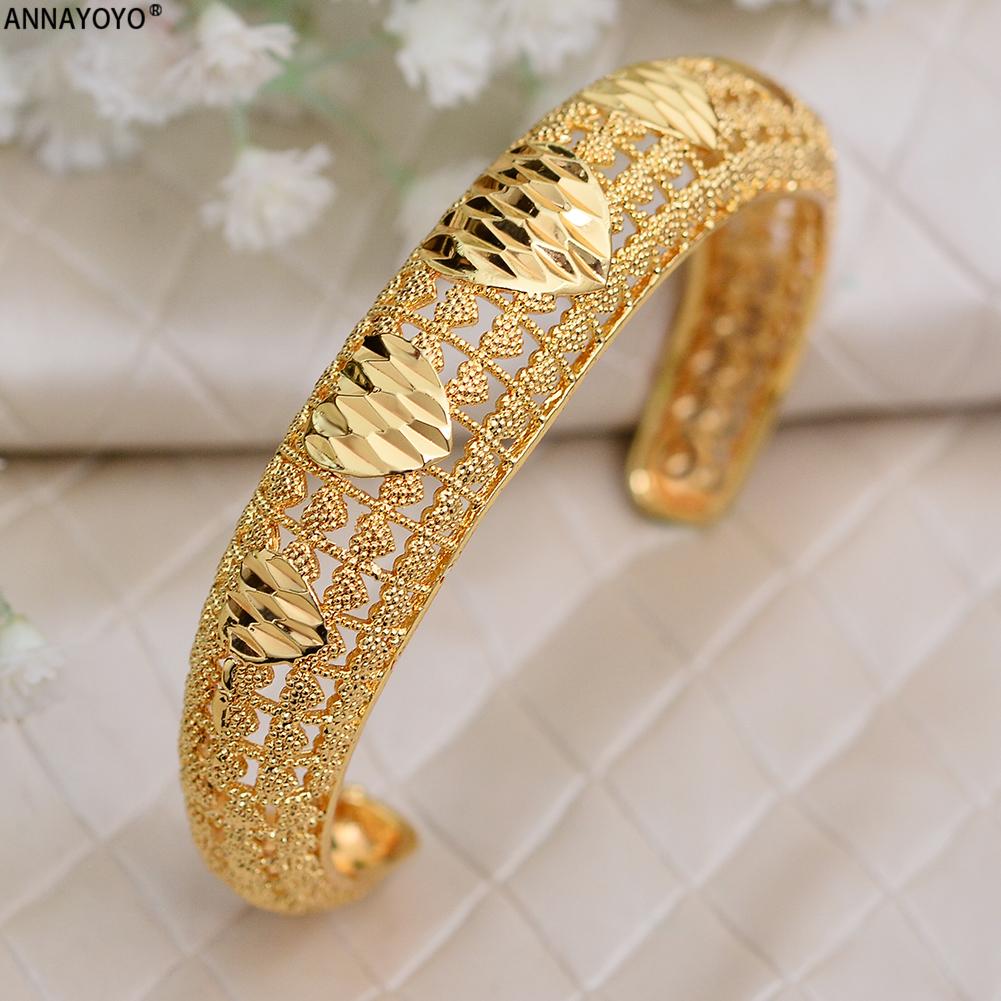 1pcs Ethiopian Bracelet Bangles for Women Arab Ethiopian Africa Dubai Gold Color Bangle Jewelry Gift for Women