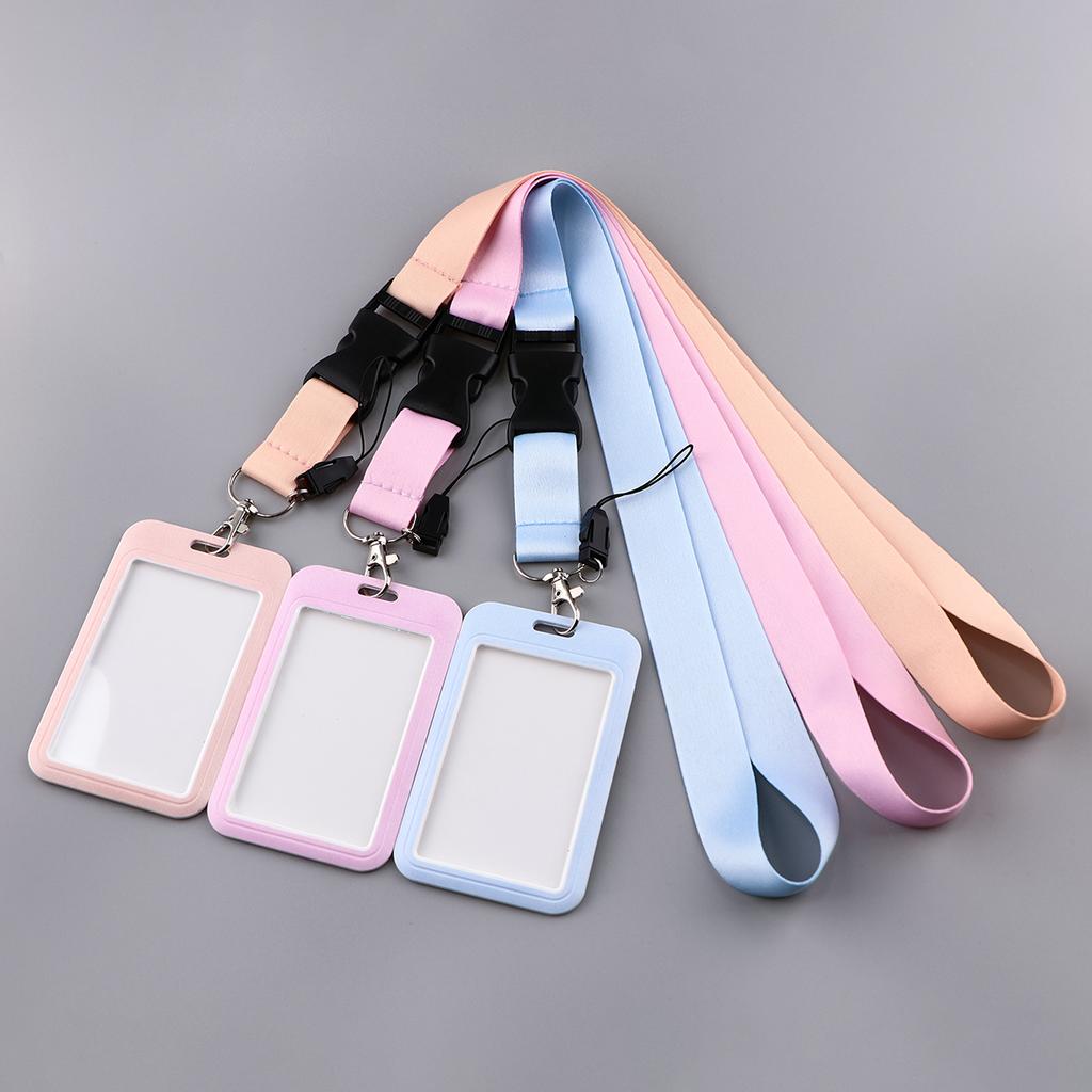 Pure Color Credential Holder Lanyard For Keys Neck Strap Id Card Badge Holder Key Chain Key Rings Accessories Christmas Holiday Gifts