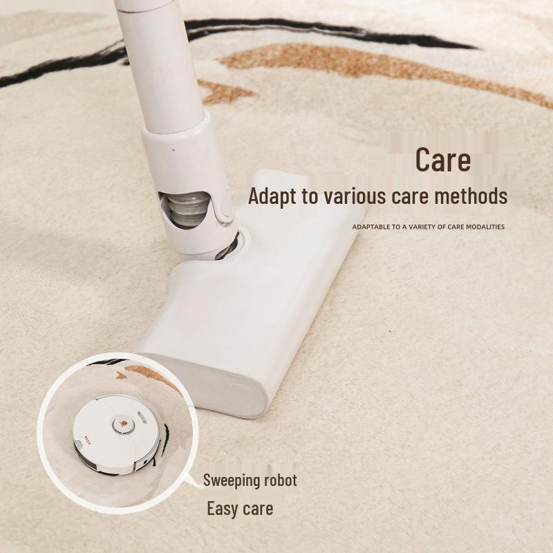 Krémový kulatý koberec: Vysoce kvalitní stylová podlahová rohož do ložnice, obývacího pokoje, pracovny, k pohovce nebo křeslu.