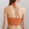 Damen Neckholder zum Binden im Rücken Ärmellos Rückenfrei Gestricktes Crop Top, Sommer Neckholder Tops für Damen Sexy Tops